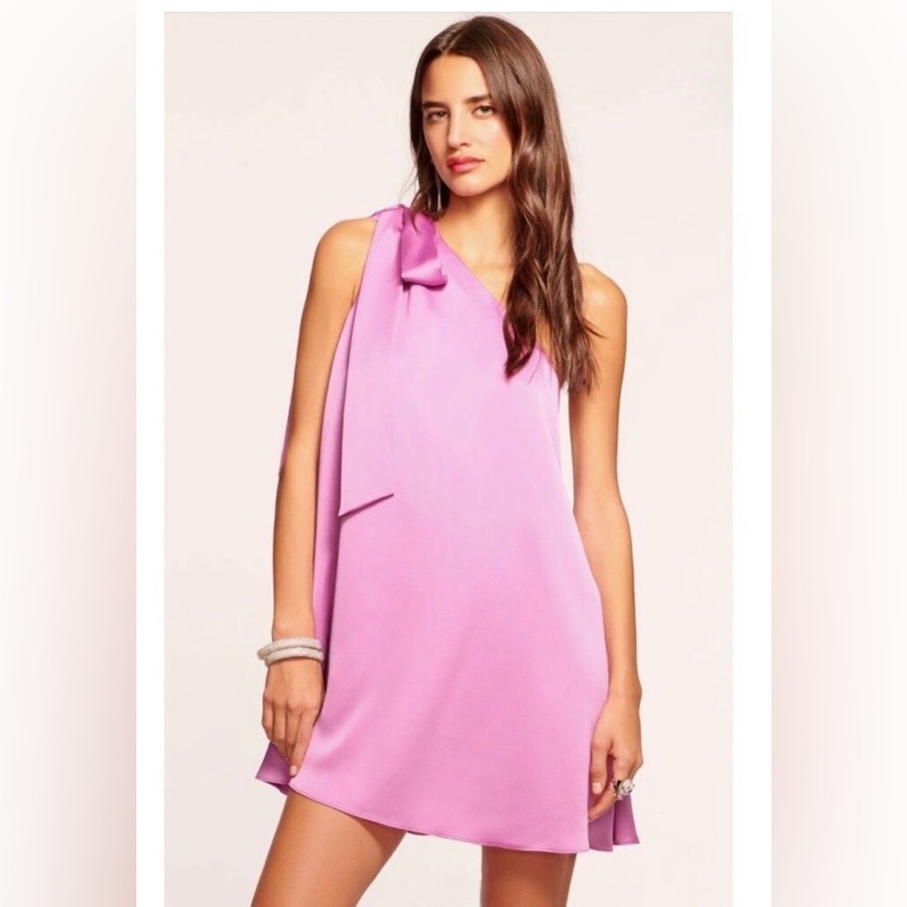 Ramy Brook Pink One-Shoulder Mini Dress
